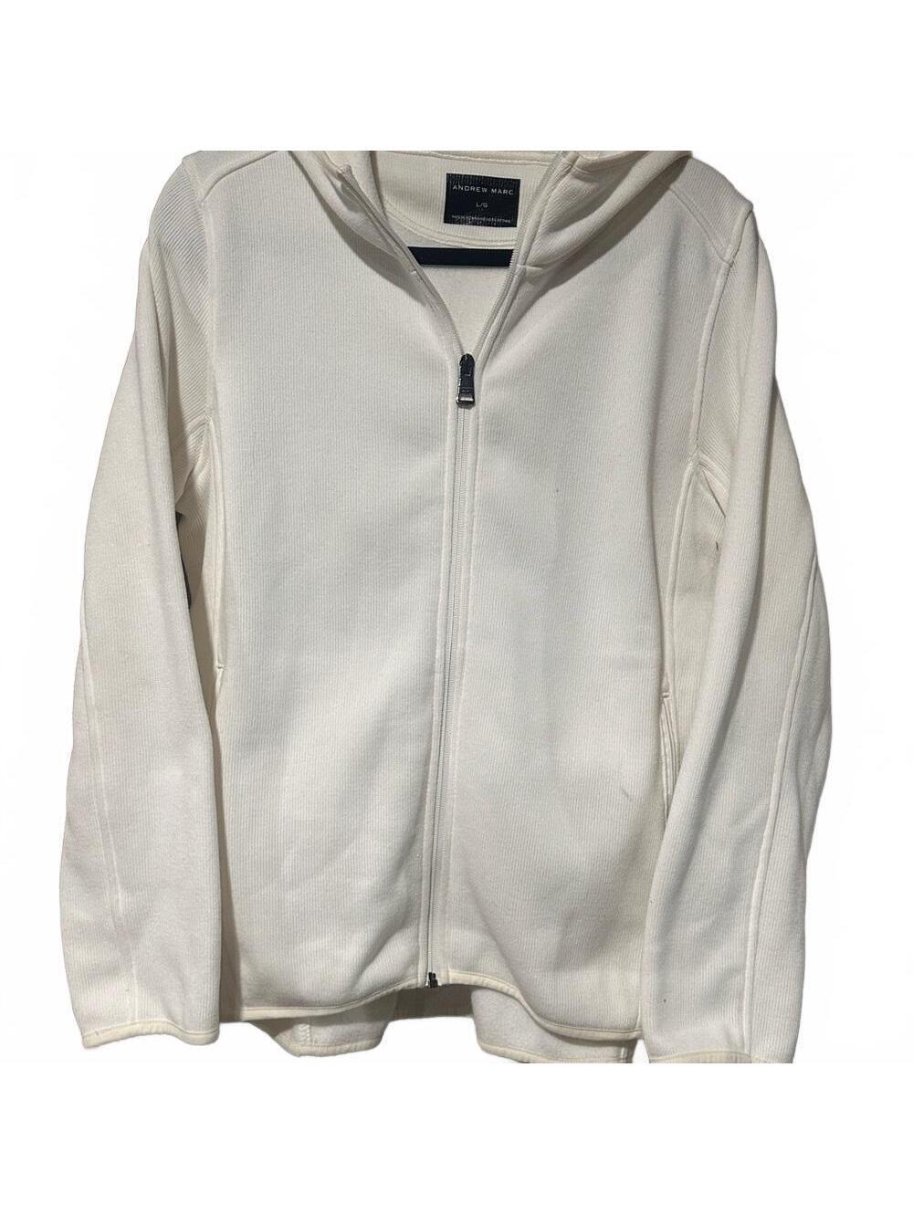 Andrew Marc Cream Zip-Up Hoodie